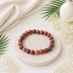 Red Jasper Bracelet associated with Mangal, Number 9, strength and grounding